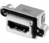 Konektor HDMI zásuvka PIN:19 Povrch zlacený úhlové 90° THT