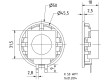 Reproduktor 2W 8Ω Ø50x18mm 180-17000Hz Ø:50mm IP65