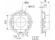 Reproduktor 2W 8Ω Ø50x18mm 180-17000Hz Ø:50mm IP65