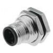 Konektor M12 zásuvka vidlice 3 PIN THT IP68 250V 5A Mat kov