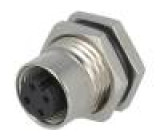 Konektor M12 zásuvka zásuvka 4 PIN THT IP68 250V 5A Mat kov