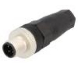 Konektor M12 E zástrčka vidlice 4 PIN 4A šroubová svorka