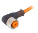 Kabel: pro snímače/automatizaci M12 PIN: 3 úhlový 5m zástrčka