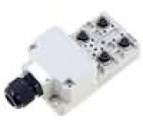 Rozbočovač 4 PIN s diodou LED Vst M12 zásuvka Vstupy:4