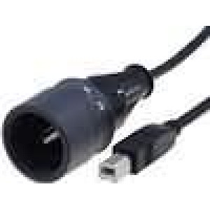 Kabel USB 2.0 USB A vidlice,USB B vidlice 4m IP66,IP68,IP69K