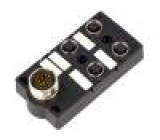 Rozbočovač 5 PIN s diodou LED 2A IP67 24V Vst M12 zásuvka