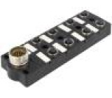 Rozbočovač 5 PIN s diodou LED 2A IP67 24V Vst M12 zásuvka