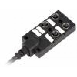 Rozbočovač 5 PIN s diodou LED, s kabelem 2A IP67 24V 1m