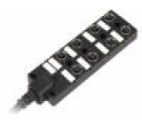 Rozbočovač 5 PIN s diodou LED, s kabelem 2A IP67 24V 1m