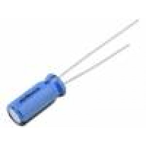 Kondenzátor elektrolytický THT 220uF 6,3V Ø6,3x11mm ±20%