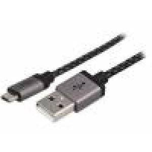 Kabel USB 2.0 USB A micro vidlice, USB A vidlice niklovaný 1m