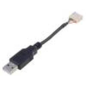 Kabel USB 2.0 USB A vidlice,vidlice 5pin 0,1m