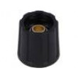 Knoflík ABS Pr.hříd:6,35mm černá Hřídel: hladký