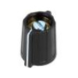 Knoflík s ukazatelem ABS Pr.hříd:6mm černá Hřídel: hladký