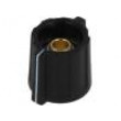 Knoflík s ukazatelem ABS Pr.hříd:6mm černá Hřídel: hladký