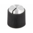 Knoflík s ukazatelem hliník, termoplast Pr.hříd:4mm černá