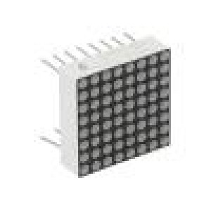 LED matice Display 8x8 červená 3-4,5mcd anoda 20x20mm