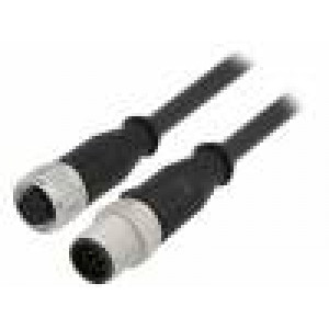 Cable for sensors/automation M12-M12 7.5m male female PIN:12