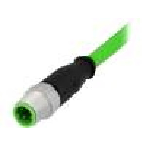M12 10m vidlice 4 PIN přímý kód D-Ethernet s kabelem vodiče
