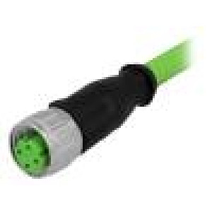 M12 2m zásuvka 4 PIN přímý kód D-Ethernet s kabelem zástrčka