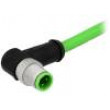 M12 0,5m vidlice 4 PIN úhlové 90° kód D-Ethernet s kabelem