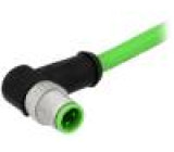 M12 0,5m vidlice 4 PIN úhlové 90° kód D-Ethernet s kabelem