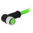 M12 7,5m zásuvka 4 PIN úhlové 90° kód D-Ethernet s kabelem