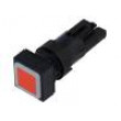 Přepínač tlačítkový 1-polohové 16mm červená -25÷70°C