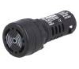 Zvukový signalizátor 22mm IP54 barva černá 24÷230VAC Ø22,5mm