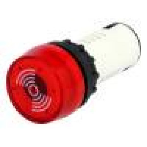 Light and sound signalling device 22mm IP54 Colour: red 25mA