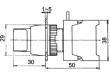 Přepínač: otočný 2 polohy NC + NO 3A/230VAC 22mm černá IP65