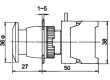 Přepínač: tlačítkový 1-polohové NC + NO 3A/230VAC 22mm zelená