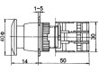 Přepínač: tlačítkový 1-polohové NC + NO 3A/230VAC 22mm zelená