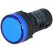 Kontrolka 22mm Podsv: LED 230V AC vypouklá IP65 barva modrá
