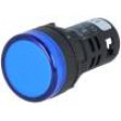 Kontrolka 22mm Podsv: LED 24V DC vypouklá IP65 barva modrá