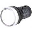 Kontrolka 22mm Podsv: LED 230V AC vypouklá IP65 barva bílá