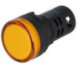 Kontrolka 22mm Podsv: LED 230V AC vypouklá IP65 barva  