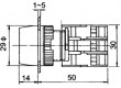 Přepínač: tlačítkový 1-polohové NC + NO 3A/230VAC 22mm modrá