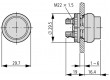 Přepínač: tlačítkový 2 polohy 22mm modrá IP67 Polohy: 2