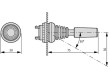 Přepínač joystick 1-polohové 22mm černá Podsv: není IP66