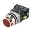 Přepínač tlačítkový 1-polohové NC + NO 30mm červená IP56