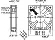 Ventilátor 230VAC 120x120x25mm 112(±7%)m3/h 44dBA 19W