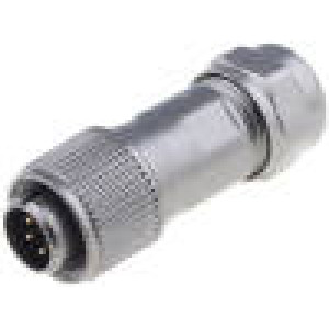 Konektor kulatý zástrčka ST12 vidlice 5 PIN IP67 180V pájení