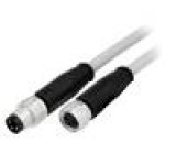 Cable for sensors/automation M8-M8 male female PIN:3 plug