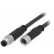 Cable for sensors/automation M8-M8 male female PIN:3 plug