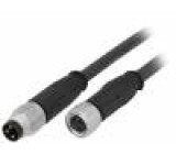 Cable for sensors/automation M8-M8 male female PIN:3 plug