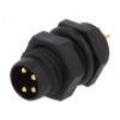 Konektor M8 vidlice PIN:4 do panelu zásuvka 5A 30V IP67