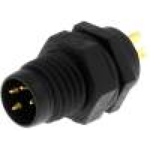 Konektor M8 vidlice PIN:4 do panelu zásuvka 5A 30V IP67