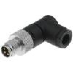 Konektor M8 vidlice PIN:4 úhlové 90° na kabel zástrčka