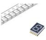 Zobrazovač LED SMD jednomístný 7-segmentový 10mm   30mcd